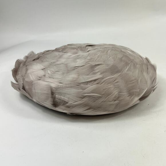 Vintage Taupe Gray Feather Hat Yugoslavia Millinery Cocktail Cap Women\'s Formal main image 14